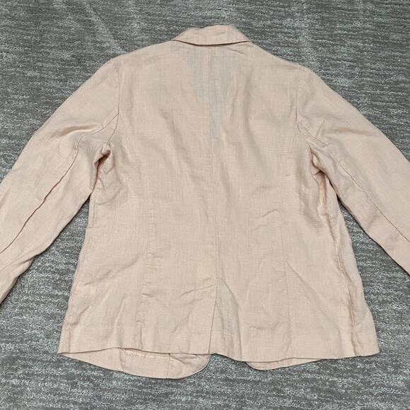 J.Jill Love Linen Blazer Womens Small Pink 100% Linen One Button Lightweight - Picture 4 of 11